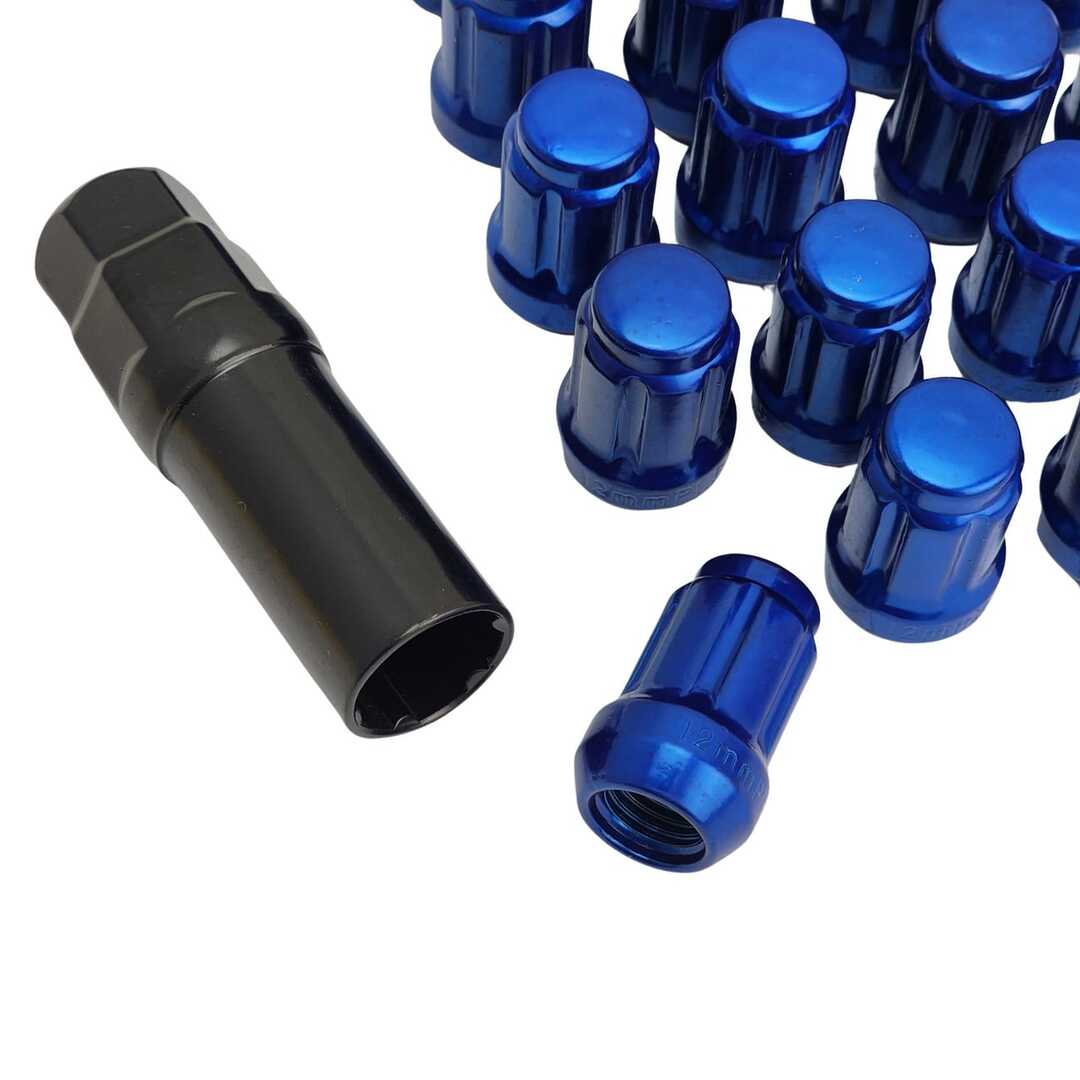 20 Pc Set Universal Spline 1.5 Lug Nut For Cars In Premium Quality (Blue)