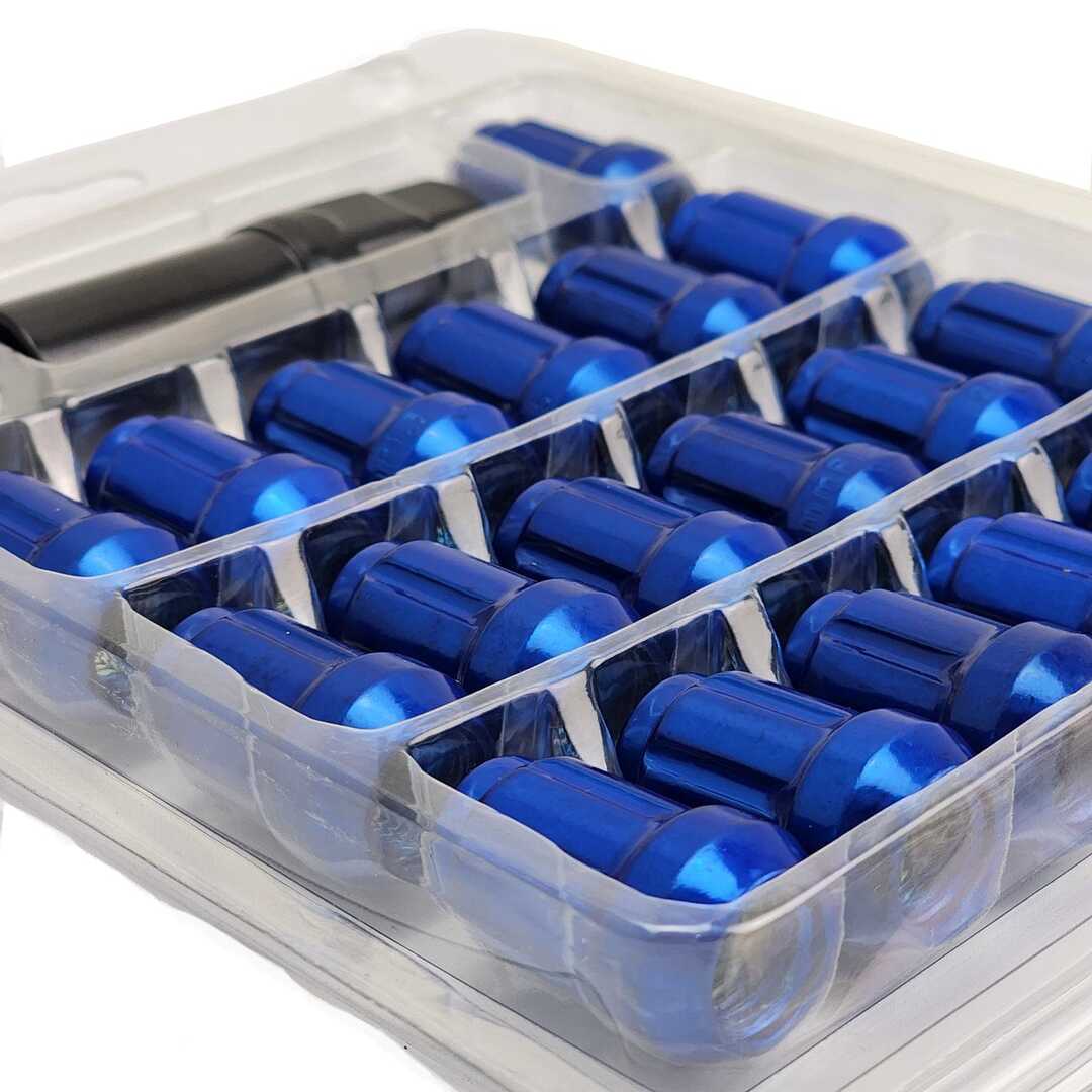 20 Pc Set Universal Spline 1.5 Lug Nut For Cars In Premium Quality (Blue)