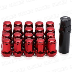 20 Pc Set Universal Spline 1.5 Lug Nut For Cars In Premium Quality (Red)