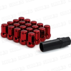 20 Pc Set Universal Spline 1.5 Lug Nut For Cars In Premium Quality (Red)