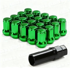 20 Pc Set Universal Spline 1.5 Lug Nut For Cars In Premium Quality (Green)