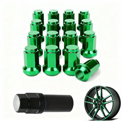 20 Pc Set Universal Spline 1.5 Lug Nut For Cars In Premium Quality (Green)