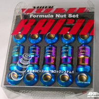 Universal Racing Multi-color and Blue Formula Steel Car Wheels Rims Lug Nuts 20 Pc Set