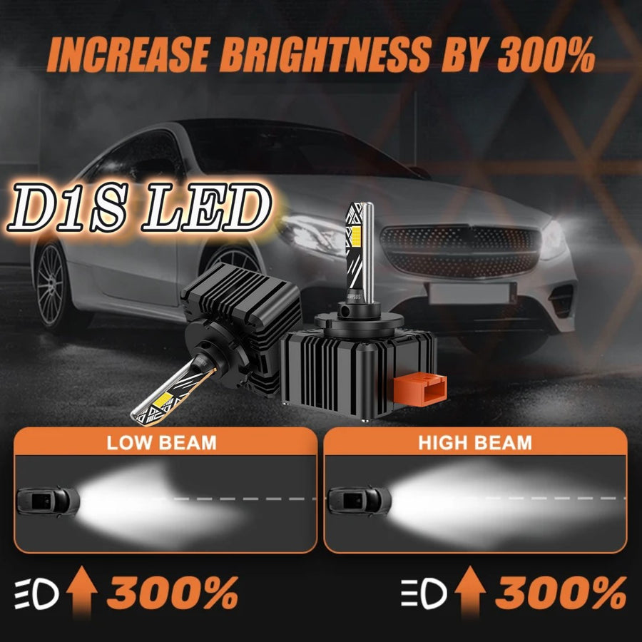 2 Pc Set GMKA D Series D1S LED Headlight Bulb 85W Replace HID Xenon White Conversion Kit