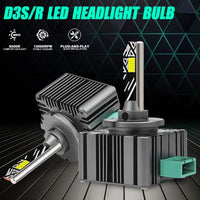 2 Pc Set GMKA D Series D3S LED Headlight Bulb 85W Replace HID Xenon White Conversion Kit