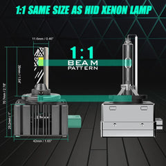 2 Pc Set GMKA D Series D3S LED Headlight Bulb 85W Replace HID Xenon White Conversion Kit