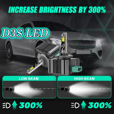 2 Pc Set GMKA D Series D3S LED Headlight Bulb 85W Replace HID Xenon White Conversion Kit
