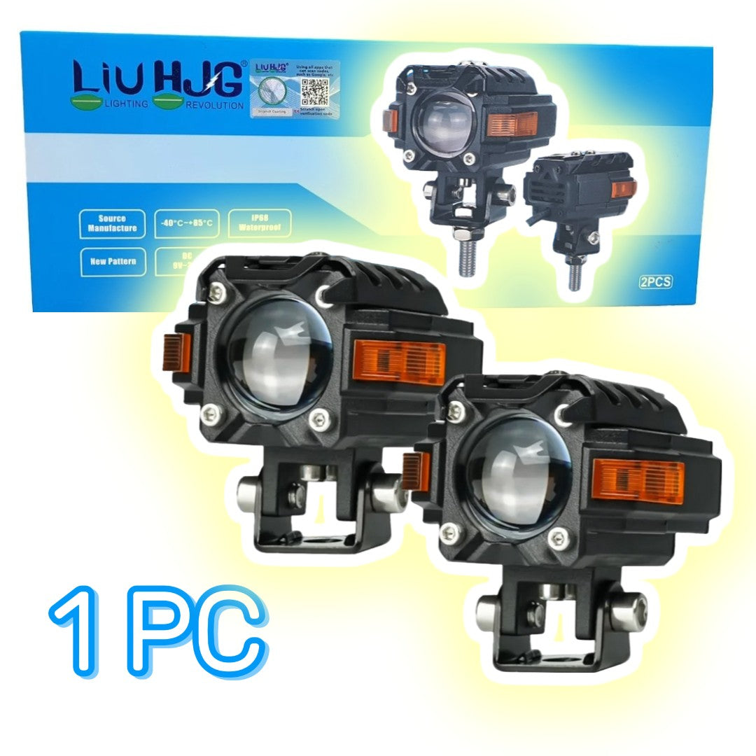 1 Pc HJG Hazard Series Fog Light Single Lens 40W Orange Hazard DRL Fog light Ultra Wide Dual Colour Fog Light
