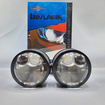 2 Pcs Ser Universal GMKA Led Laser Bumper Projector Lens in Dual Color With High Low Function