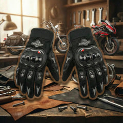 Summer Gloves  BSDDP Motorbike Gloves Touch Screen Function Full Finger Gloves (Black)