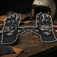 Summer Gloves  BSDDP Motorbike Gloves Touch Screen Function Full Finger Gloves (Black)
