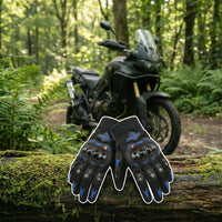 Summer Gloves Motorbike Gloves Touch Screen Function Full Finger Gloves (Blue)
