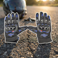 Summer Gloves Motorbike Gloves Touch Screen Function Full Finger Gloves (Blue)