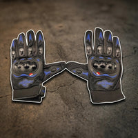 Summer Gloves Motorbike Gloves Touch Screen Function Full Finger Gloves (Blue)