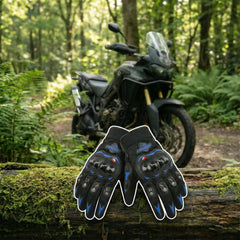 Summer Gloves Motorbike Gloves Touch Screen Function Full Finger Gloves (Blue)