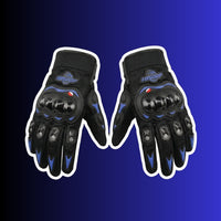 Summer Gloves Motorbike Gloves Touch Screen Function Full Finger Gloves (Blue)