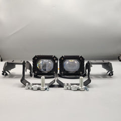 2 Pcs Set Economy Series Wide Lens Spotlight Headlight 9D Lens Yellow - White Beam Fog Lights