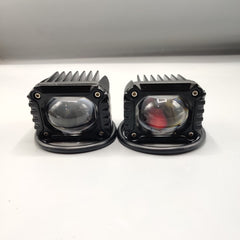 2 Pcs Set Economy Series Wide Lens Spotlight Headlight 9D Lens Yellow - White Beam Fog Lights