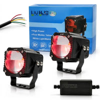 2 Pcs Set HJG King Kong 120W Dual Lens Projector Foglight with Ultra Wide Dual Intensity LED White/Yellow Without Wiring