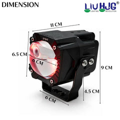 1 Pc HJG King Kong 60W Dual Lens Projector Foglight with Ultra Wide Dual Intensity LED White/Yellow