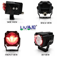 2 Pcs Set HJG King Kong 120W Dual Lens Projector Foglight with Ultra Wide Dual Intensity LED White/Yellow