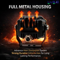 1 Pc HJG King Kong 60W Dual Lens Projector Foglight with Ultra Wide Dual Intensity LED White/Yellow Without Wiring