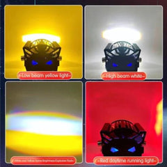 1 Pc HJG Transformer Style Fog Light With Dual Color And Devil Eye Function