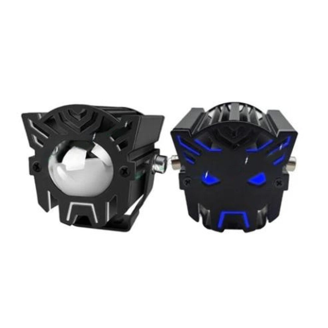 1 Pc HJG Transformer Style Fog Light With Dual Color And Devil Eye Function
