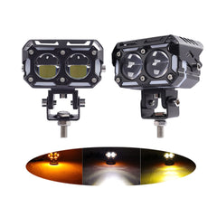 2 Pcs Set MOTO LED Premium Series 2 Lens Led Light With DRL And On/Off Relay Wiring For Motorcycle And Cars