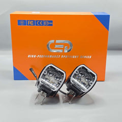 2 Pcs Set MOTO LED Premium Series 4 Lens Led Light With DRL And On/Off Relay Wiring For Motorcycle And Cars