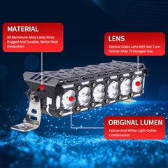 1 Pc MOTO LED Premium Series 6 Lens Led Light With DRL And On/Off Relay Wiring For Motorcycle And Cars