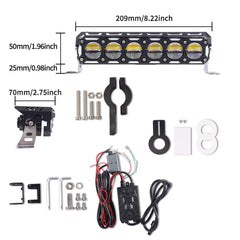 1 Pc MOTO LED Premium Series 6 Lens Led Light With DRL And On/Off Relay Wiring For Motorcycle And Cars