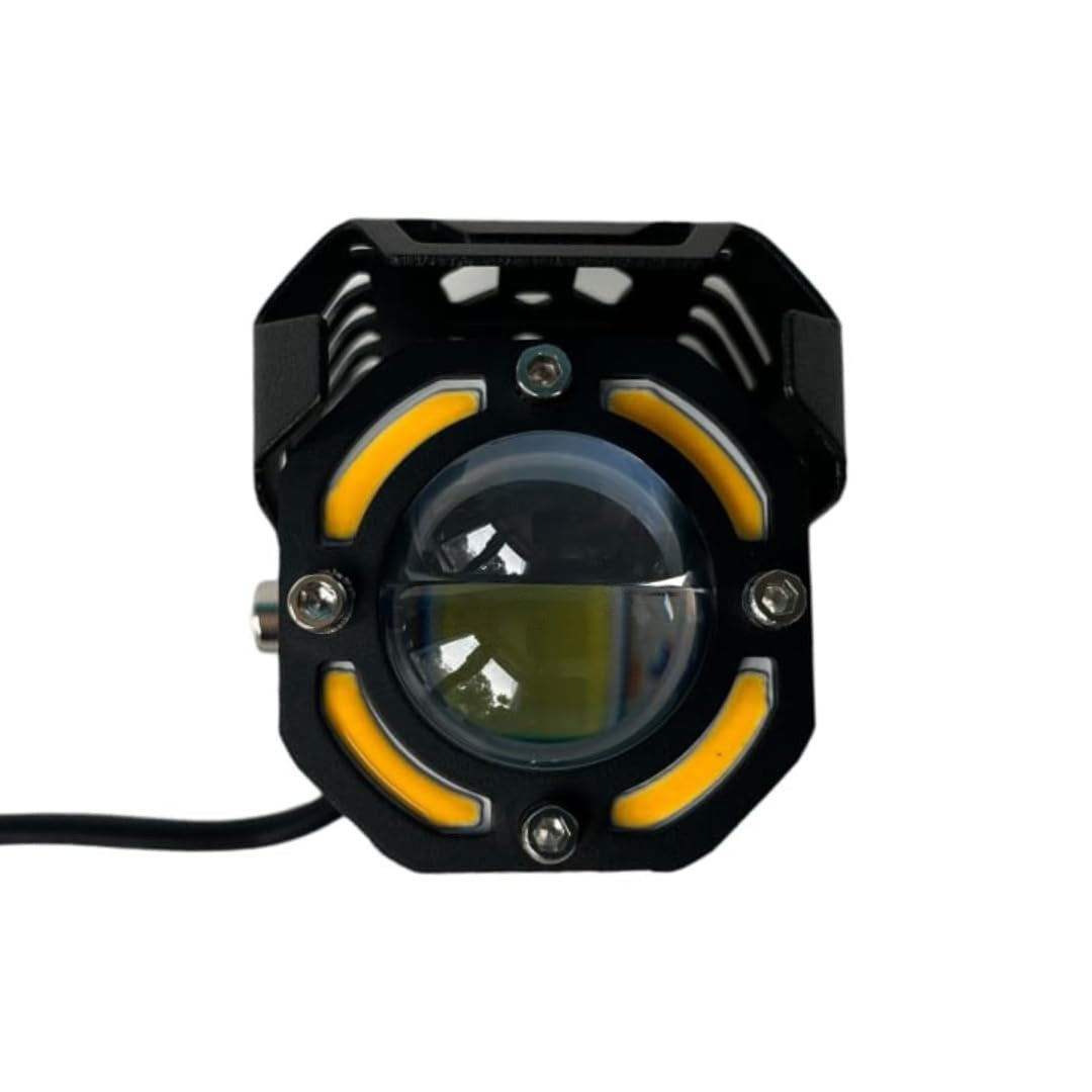 2 Pcs Set MOTO LED Premium Series Single Lens Led Light With DRL And On/Off Relay Wiring For Motorcycle And Cars