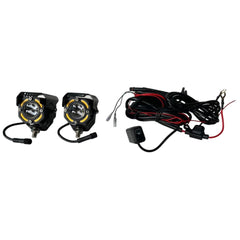 2 Pcs Set MOTO LED Premium Series Single Lens Led Light With DRL And On/Off Relay Wiring For Motorcycle And Cars