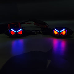 2 Pcs Set Motorbike Devil Eye Style LED Turn Signal Indicators (Red/Yellow)