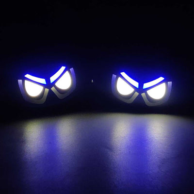 2 Pcs Set Motorbike Devil Eye Style LED Turn Signal Indicators (White/Yellow)