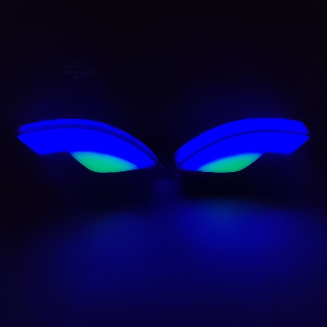 2 Pcs Set Motorbike Lava Eye Style LED Turn Signal Indicators (Blue/Yellow)