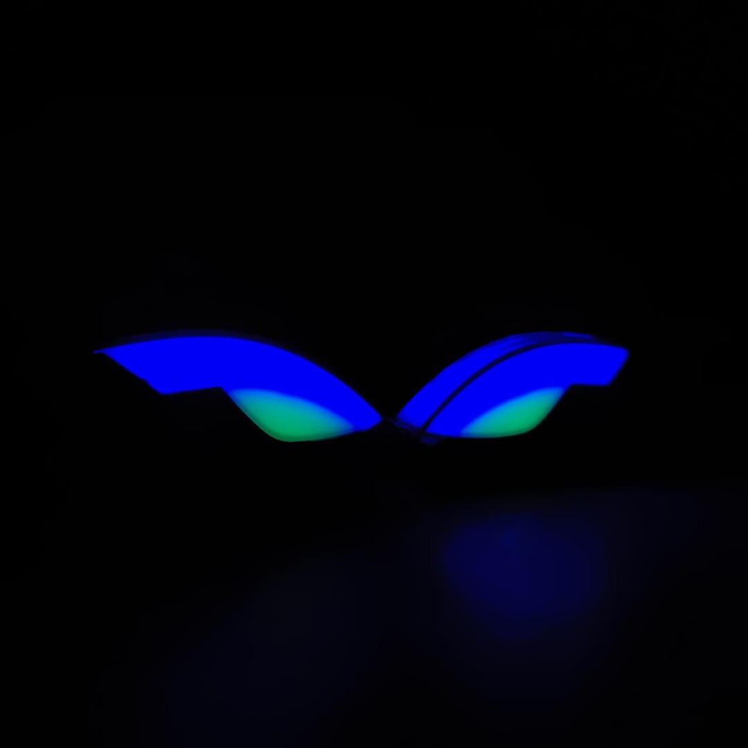 2 Pcs Set Motorbike Lava Eye Style LED Turn Signal Indicators (Blue/Yellow)