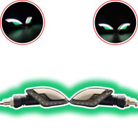 2 Pcs Set Motorbike Lava Eye Style LED Turn Signal Indicators (White/Yellow)