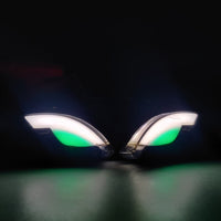 2 Pcs Set Motorbike Lava Eye Style LED Turn Signal Indicators (White/Yellow)