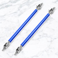 2 Pcs Set Universal Adjustable Blue Bumper Splitter Lip Spoiler Support Canard Rod For Cars (Medium)
