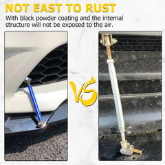 2 Pcs Set Universal Adjustable Blue Bumper Splitter Lip Spoiler Support Canard Rod For Cars (Medium)