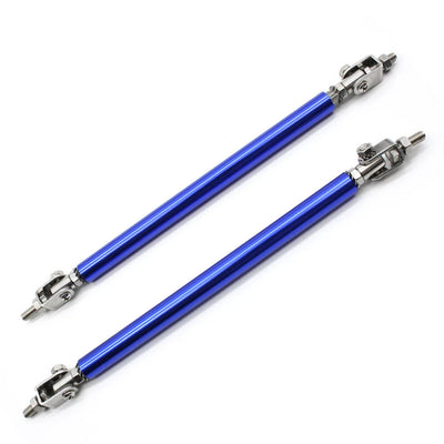 2 Pcs Set Universal Adjustable Blue Bumper Splitter Lip Spoiler Support Canard Rod For Cars (Medium)