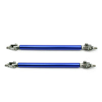 2 Pcs Set Universal Adjustable Blue Bumper Splitter Lip Spoiler Support Canard Rod For Cars (Medium)