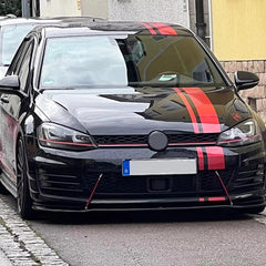 2 Pcs Set Universal Adjustable Red Bumper Splitter Lip Spoiler Support Canard Rod For Cars (Large)