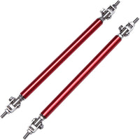 2 Pcs Set Universal Adjustable Red Bumper Splitter Lip Spoiler Support Canard Rod For Cars (Large)
