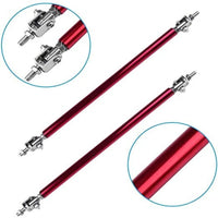 2 Pcs Set Universal Adjustable Red Bumper Splitter Lip Spoiler Support Canard Rod For Cars (Large)
