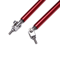 2 Pcs Set Universal Adjustable Red Bumper Splitter Lip Spoiler Support Canard Rod For Cars (Large)