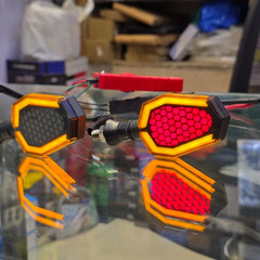 2 Pcs Set Universal Bike indicators Mesh Style With DRL in Premium Quality