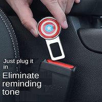 2 Pcs Set Universal Car Custom Seat Belt Warning Canceler Clips Captain America Shield Style